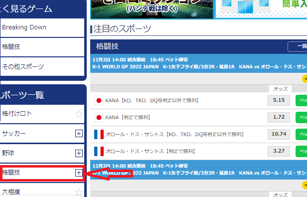 ブックメーカーからブレイキングダウンへのベット方法２
