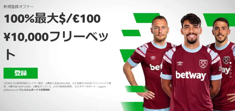 ベットウェイの初回入金ボーナス