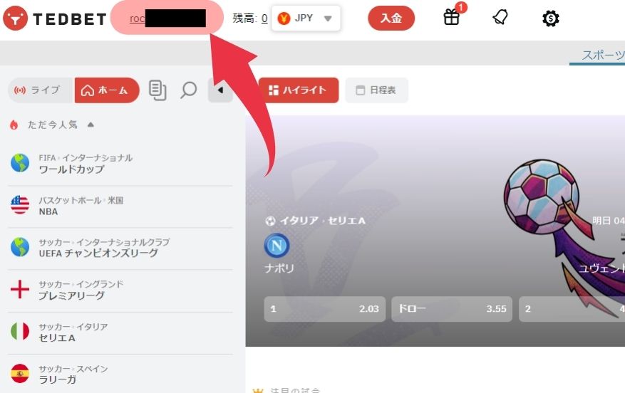 テッドベットカジノのKYC方法１